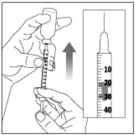 push plunger up till tip reaches the dosage line.image
