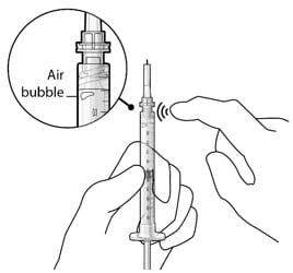 Gently tap the syringe to dislodge bubbles.image