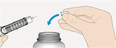 Pull off the inner needle cap and throw away.