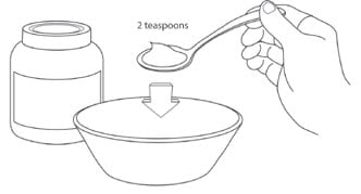 Place 2 teaspoons of the soft food into a small cup or bowl.image