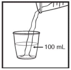 Fill measuring cup with 100 mL of water.image