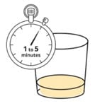 wait for 1 to 5 minutes clock and cup.image