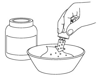 Add the Pradaxa Oral Pellets to soft food.image