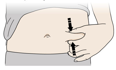 Pinch your injection site to create a firm surface.image