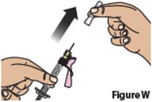 Remove the clear needle cap by pulling it straight off (Figure W).image