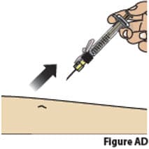 After all the liquid medicine is injected, remove the needle from the skin (Figure AD).image