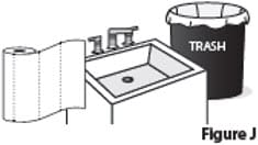 A paper towel, sink, or trash can to minimize mess during dose adjustment (Figure J).image