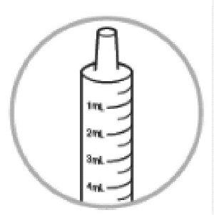 Check the Dyanavel XR oral dosing dispenser to find the right dose in milliliters (mL) that you or your child’s healthcare provider has prescribed. image