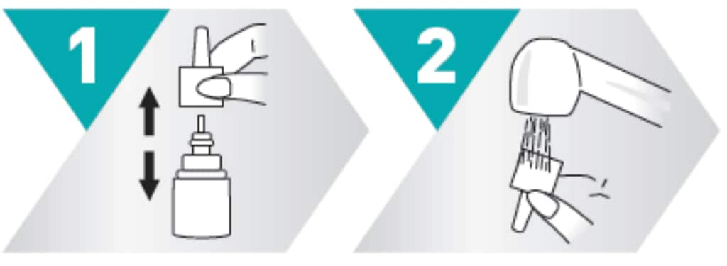 Remove spray nozzle from Nasonex 24HR Allergy by grasping the base of the nozzle and pulling up. Rinse under running water and air dry.