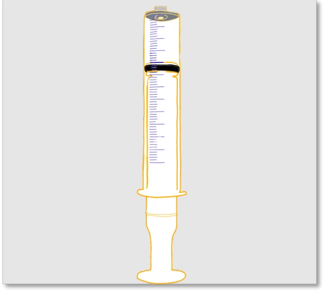 Slowly pull the plunger of the oral syringe to withdraw the dose of Ztalmy needed. Line up the end of the plunger with the marking for your dose.