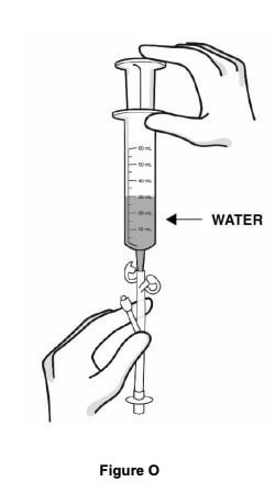 Using a catheter-tip syringe, flush the feeding tube with 1 ounce (30 mL) of water after taking the dose of Radicava ORS.image