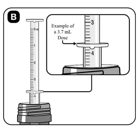 Place the oral syringe into Ermeza oral solution in the bottle and pull back on the plunger to draw up a dose.