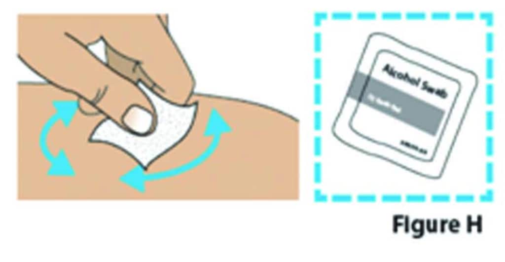 Wipe the Fylnetra injection site with an alcohol wipe and let it dry.