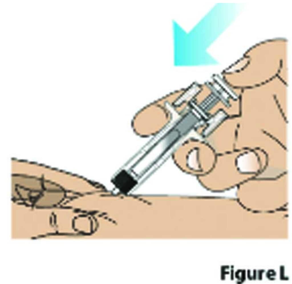 Press down slowly and constantly on the syringe plunger to administer Fylnetra.