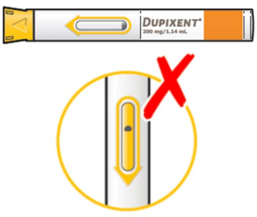 Do not use the Dupixent pre-filled pen if it has been damaged or the Window is yellow before you use it.