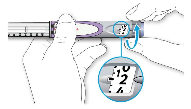 Select the units of insulin by turning the dose selector on your Lantus SoloStar Pen.