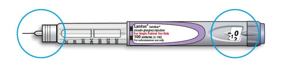 Make sure the need is attached to your Lantus SoloStar Pen and the dose is set to 0.