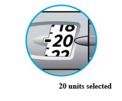 Even number of doses selected on a Lantus SoloStar Pen image.