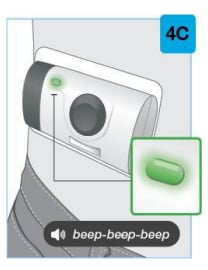 After your on-body injector is finished it will beep and the status light will change to solid green.