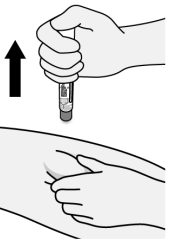 Pull Pen straight away from injection site.image