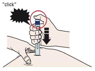 When you are ready to inject, press the purple start button "click" image.