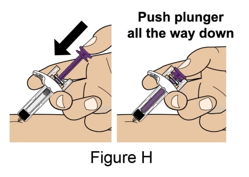 Push the Plunger all the way down until all of the solution is injected.