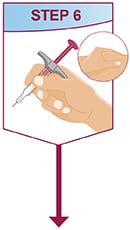 Hold the body of the prefilled syringe in one hand between the thumb and index fingers. Hold the prefilled syringe in your hand like a pencil.