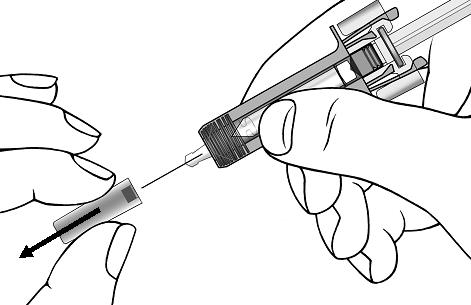 Carefully remove the needle cap from the Cosentyx prefilled syringe. Throw the cap away.
