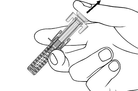  Slowly release the plunger and allow the syringe guard to automatically cover the exposed needle.