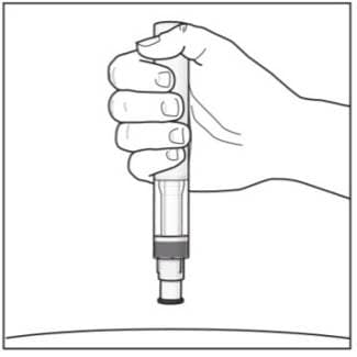 Hold Consentyx Sensoready Pen at a 90 degree angle to the injection site.