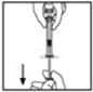 Make sure the syringe plunger rod is still fully pressed down, then turn over the vial. Slowly pull the solution into the syringe. Turn the syringe upward again and remove any air bubbles by gently tapping the syringe with your finger and slowly pushing air out of the syringe. If you reconstituted more than one vial of BeneFIX, remove the diluent syringe from the vial adapter and leave the vial adapter attached to the vial. Quickly attach a separate large luer lock syringe and pull the reconstituted solution as instructed above. Repeat this procedure with each vial in turn. Do not detach the diluent syringes or the large luer lock syringe until you are ready to attach the large luer lock syringe to the next vial adapter.