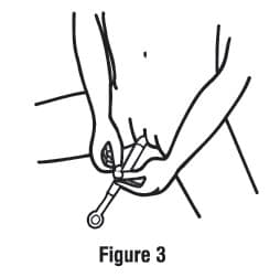 Gently insert the applicator into your vagina as far as it will comfortably go (see Figure 3).