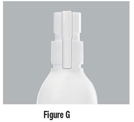 Figure G - "locked" spay nozzle pointing in the down position.