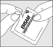 Remove Emsam from its sealed pouch by tearing at the notches (do not use scissors). 