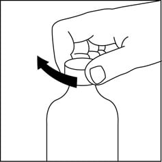  Replace the cap tightly on the bottle by turning the cap in a clockwise direction (to the right). 