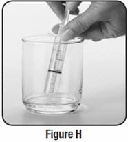 Put tip of syringe into mixture and draw up dose.