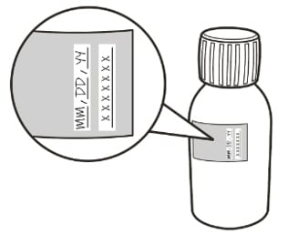 Image of expiry date on Evrysdi bottle.