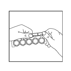 Open the sealed foil envelope containing the Pulmicort Respules along the dotted line and take out one single-dose ampule form the strip.