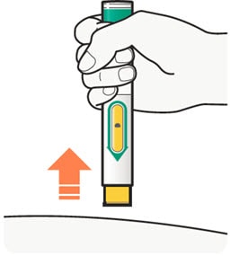 Pull the pen straight up to remove after you have finished your injection.