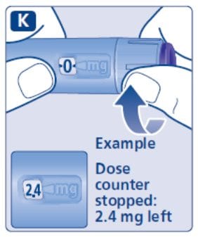 View the dose counter to see how much is left.