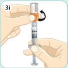 With the other hand, twist the orange connector to release it from the syringe.