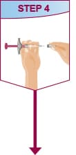 Hold the prefilled syringe in one hand and gently pull the needle cover straight off with the other hand. Throw the needle cover away.