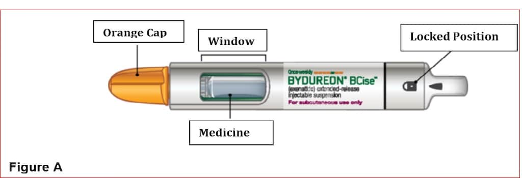 Parts of your Bydureon Bcise autoinjector.