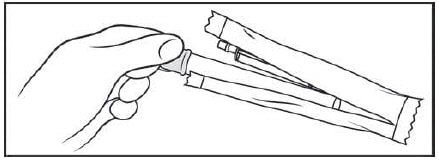 Remove the pre-filled Nuvessa applicator and plunger from the foil packaging