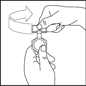 Hold the Pulmicort Respules ampule upright without squeezing the ampule and open by twisting off the top.