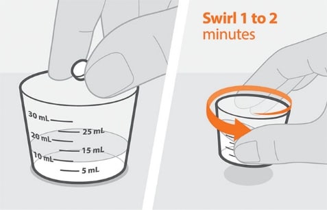 Prepare Tivicay PD by adding tablets to cup with required amount of water and swirling for 1-2 minutes until dispersed.