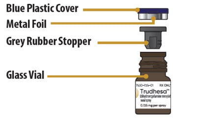 Trudhesa glass vial parts.