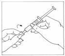 Carefully twist the needle cap off the syringe labeled 'Bacteriostatic Water for Injection, USP'. Do not touch the needle or allow the needle to touch any surface.