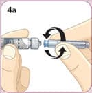 Twist the needle onto the Bydureon syringe.