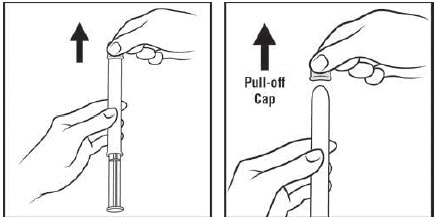 Pull the pink cap straight off the top of the Nuvessa pre-filled applicator.